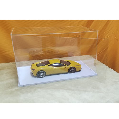 Openable Clear Acrylic Display Case-Assemble Countertop Box with White Base,Dustproof Protection Showcase for Action Figures Toys Collectibles (30x15x20cm/12x6x8inch)