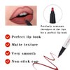 YUANLI Lip Stain Marker Pen, Lip Liner and Lipstick 2 in 1, Long Lasting Waterproof Matte Lip Tint Stain for Women, Hydrating and Waterproof 24 Hour Lip Liner Pencil & Liquid Lipstick - 02