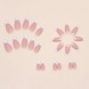 ANDGING French Tip Press on Nails Almond White Short Medium Fake Nails Gel Glue on Nails with Silver Line Striped Design Acrylic False Nails for Wedding 24Pcs Manicure Stick on Nail with Glue AJ58PO
