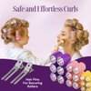 Thermal Rollers for Hair - 37 Self Grip Hair Rollers with 18 Clips and Styling Comb - Aluminum Thermal Hair Rollers for Volume and All-Day Curls - For Short, Medium, and Long Hair (Small)