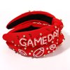 Game Day Headbands Accessories for Women Jeweled Football Knotted Headbands Red Field Spirit Day Accessories Outfits Sport Team Headwear Game Day Football Mom Accessories Tailgate Party Favors