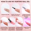 Makartt Pat Ombre Gel 6 Nude Gel Nail Polish Colors with Sponge & Nail Brush Gradient Painting Gel Ideal for DIY French Manicure Beginners