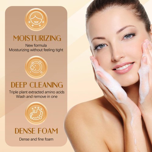 NUOKOU Turmeric Facial Cleanser, Turmeric Face Wash, Foaming Facial Cleanser, Deep cleansing of facial skin, Turmeric Foaming Cleanser for All Skin (2pcs)