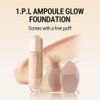 MAKEHEAL 1.P.L AMPOULE GLOW FOUNDATION dewy glowy finish, liquid foundation with wand, all day coverage, blendable, 28g 0.99 fl Oz [23-N REV LIGHT]