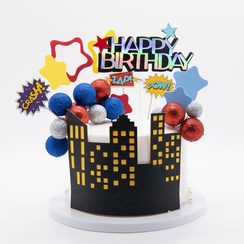 Hero Themed Birthday Party Supplies, Superhero Birthday Decorations, Boys' Birthday Cake Decorations, Superhero Birthday Cake Decorations, Used To Celebrate Hero Themed Birthday Parties