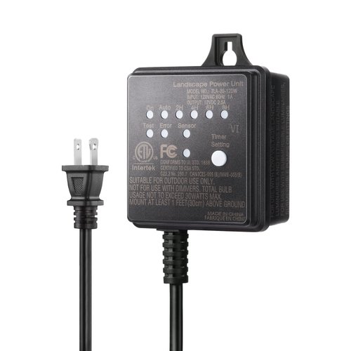 DEWENWILS 30W Outdoor Low Voltage Transformer with Timer and Photocell Light Sensor, 120V AC to 12V DC, Weatherproof, Specially for LED Landscape Lighting, Spotlight, Pathway Light, ETL Listed