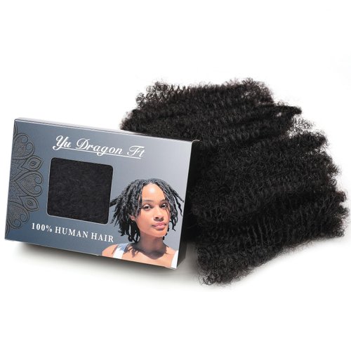 YuDragonFt Afro Kinkys Bulk Human Hair 16 Inch 30g/Bundle Black 16 Inch Afro Kinky Bulk 100% Human Hair Afro Kinky Hair Bleach Before Dyeing(30 Gram Each Package)