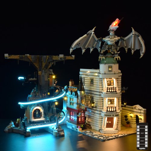 LightGo LED Lighting Kit Designed for Harry Potter Compatible with Lego Gringotts Wizarding Bank 76417 Building Set - Not Include Model（Remote Version）