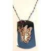 Winged Butterfly Pewter Emblem Logo Symbols - Military Dog Tag Luggage Tag Key Chain Metal Chain Necklace