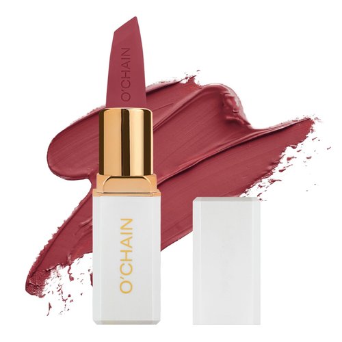 O'CHAIN Red Matte Lipstick, Long Lasting Full Coverage Non-Transfer Lipstick for Women Infused with Jojoba Oil and Vitamin E, Cruelty-Free & Vegan (11 CHERRY) 0.12 Oz