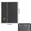 Stamp Albums 160 Pockets - Stockbooks with 30x197mm Sleeves, 10 Double Sided Black Page with Leatherette Padded Black Cover, Collection Storage Folder for Paper Money Postage Stamps AS0108BK