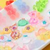 editTime 160PCS Kawaii Colorful Resin Acrylic 3D Bear Nail Art Charms for Nail DIY Crafting Scrapbook Accessories (Multicolor4)