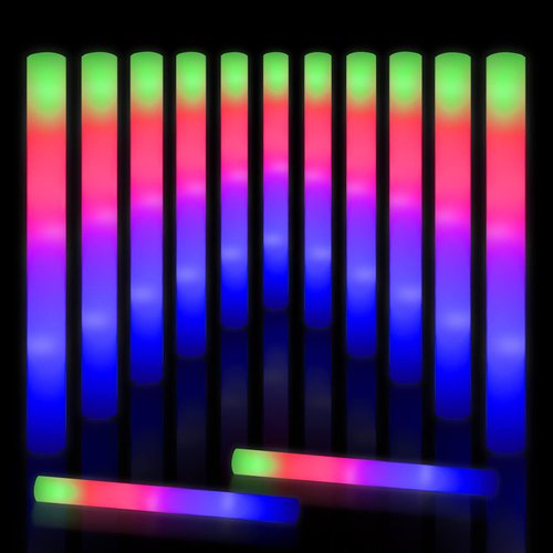 Taotuo Glow Stick Bulk 42 Pcs LED Foam Glow Sticks Party Supplies with 3 Flashing Modes,Valentines Day Gifts Glow Sticks Party Pack, Glow in Dark Party Supplies for Wedding, Raves, Concert,Christmas