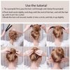 Hair Bun Maker French Twist Hair Fold Wrap Snap - Ballet Bun for Women and Kids (1 Brown, 1 Light Brown，1 Black)
