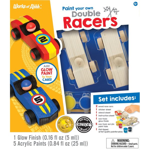 Works of Ahhh... Craft Set - Double Racers Classic Wood Paint Kit