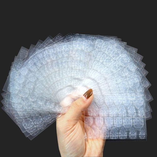 840PCS Double Sided Glue Nail Adhesive Tabs, Breathable Transparent Fake Nail Glue Stickers,Flexible Nail Adhesive Stickers for False Nails Tips, Manicure Supplies (35 Sheets)