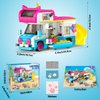 CUBIMANA 3-in-1 Cat Car Building Set, Girls Camper Van Building Block Sets, Ice Cream Truck City Bus Building Toys with Slide and Stickers, Gifts for Kids Girls Boys Age 6 7 8 9 10 11 12+ (494PCS)