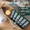PLU Original Walnut Body Scrub Polish - White Musk - Exfoliating & Moisturizing & Glow - for Acne, Cellulite, Stretch Marks, Spider Veins - Soft Musk Scent, 6.76 oz.