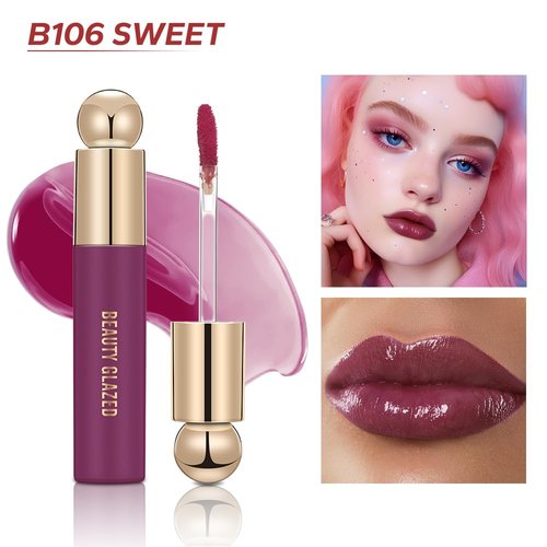 MYUANGO Hydrating Lip Care Lip Tint, Moisturizing Lip Oil,Shiny Lip Glow Vegan Plumping Lip Gloss for Dry Lips (106, Travel Size)