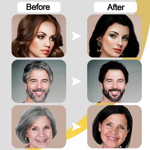 TENGLONG Black Hair Dye Shampo, Instant Black Dye Shampoo for Gray Hair,3-In-1 Color Shampoo–Long Lasting–100% Gray Coverage–Herbal Ingredients For Men & Women 500ml-BLACK