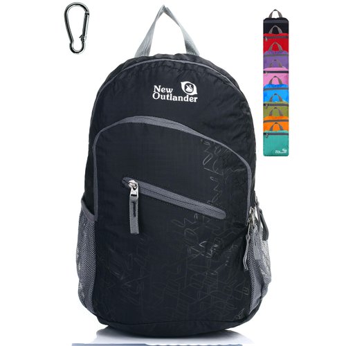 Outlander Packable Handy Lightweight Travel Hiking Backpack Daypack, Black