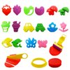 FRIMOONY Dough Tools Set for Kids, Various Plastic Animal Molds, Rolling Pins, for Creative Dough Cutting, 44 Pieces
