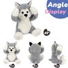 Hopearl Peek A Boo Husky Interactive Repeats What You Say Plush Dog Toy Musical Singing Talking Stuffed Animal Adorable Electric Animate Birthday Festival, Gray, 11.5''