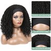 Hanne Fashion Headband Wigs Short Dreadlock Wig Goddess Hand Braided Twist Synthetic Wigs for Black Women Daily Cosplay Braided Curly Wigs 1B