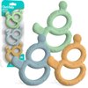 Baby Teething Toys for Babies 3-6 Months Set of 3, Cheri Baby Teether for Teething Relief, 100% Food-Grade Silicone Baby Toys 6-12 Months, BPA Free Soft & Textured 8-Shape Sensory Toys for Sore Gums