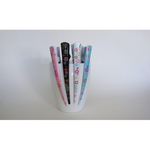 Generic Please read details before buying!! painted flower alligator hair clip (Primary color: White), 1 Count (Pack of 1)