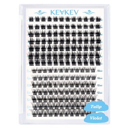 Lash Clusters 168 Pcs Cluster Lashes Eyelash Clusters DIY Cluster Eyelash Extensions Individual Lashes Thin Band & Soft(Tulip & Violet,D-mix)
