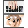20Pcs Cured Gel Nail Polish Strips, EBANKU Black Adhesive Full Wrap Gel Nail Art Sticker, Waterproof Gel Nail Wrap Stickers with Nail File and Stick（UV/LED Lamp Required）