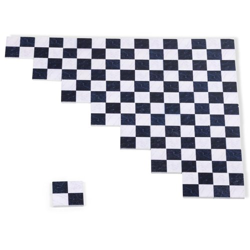 SAMCAMI Miniature Dollhouse Accessories, Dollhouse Flooring, Solid Wood Floor Tiles, Mini Dollhouse Accessories 1 12 Scale, 36pcs (Black and White)
