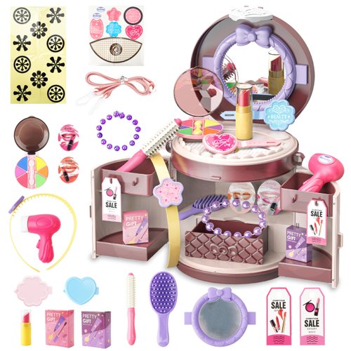 Toy Choi's Kids Pretend Makeup for Girl - 3 in 1 Kids Fake Makeup Girls Toys with Adjustable Strap - Girl Makeup Sets for Toddler Kid Christmas Birthday Gifts Toys for 3 4 5 6 7 8 Year Old Girls