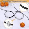 Hicarer 12 Pieces Basketball Bracelet Jewelry Basketball Woven Charm Bracelet for Player Team