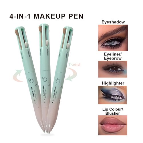 MKNZOME 4 in 1 Makeup Pen, Eyebrow Contour Eyebrow Pencil Eyebrow Pen Makeup Pencil 4 in 1(Eye Liner, Brow Liner, Lip Liner, Highlighter) Beauty Touch Up 4-in-1 Makeup Pen, Easy-To-Apply, 1 Count