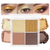 HHLTOH Eyeshadow Quads, Blendable Matte, 4 Yellow Golden Skin Color Dark Brown Eyeshadow, Metallic and Shimmer Finishes, Velvety Pigmented Creamy Formula, Golden Prom Series Quad Eye Shadow Palette
