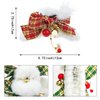 2 PACK Plush Hair Claw Clips with Tassels, Xmas Plaid Bows Hairpins Nonslip Claw Clip with Bells for Women Christmas Hair Claws