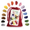 Crayon Rocks, Crayons in a Rock Shape, 16 Count, Tripod Grip Made For Handwriting Development in Kids and Toddlers, Fun & Educational, Creative Activity, Comes in a Red Velvet Bag - 16 Colors