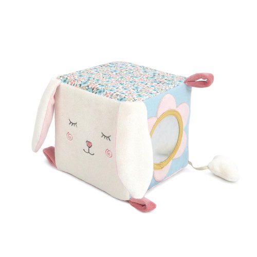 MON AMI Bunny Activity Cube for Toddlers – 5.5x5.5x5.5”, Montessori Toys for Babies & Toddlers 6+ Months, Sensory Interactive Learning Toys, Ideal Gift for Christmas