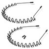 RMISODO 2 Pcs Black Metal Hair Band for Unisex Wavy Spring Outdoor Sports Headwear - Simple Elastic Non-Slip Headbands with Hoops