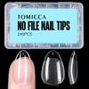 TOMICCA Short Almond Nail Tips, 240Pcs Half Matte Soft Gel Nail Tips, 12 Sizes Acrylic Pre-Shaped Nails, Full Cover False Nails for Extension Nail