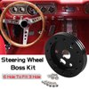 RULLINE 0.5" Steering Wheel Hub Adapter Conversion Spacer 6 Hole to 3 Hole Grant Adapter Boss Kit Black