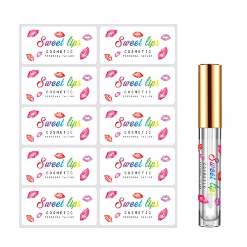 MCMBY 100 pcs Clear Lip Gloss Tube Labels, Lip Gloss Stickers
