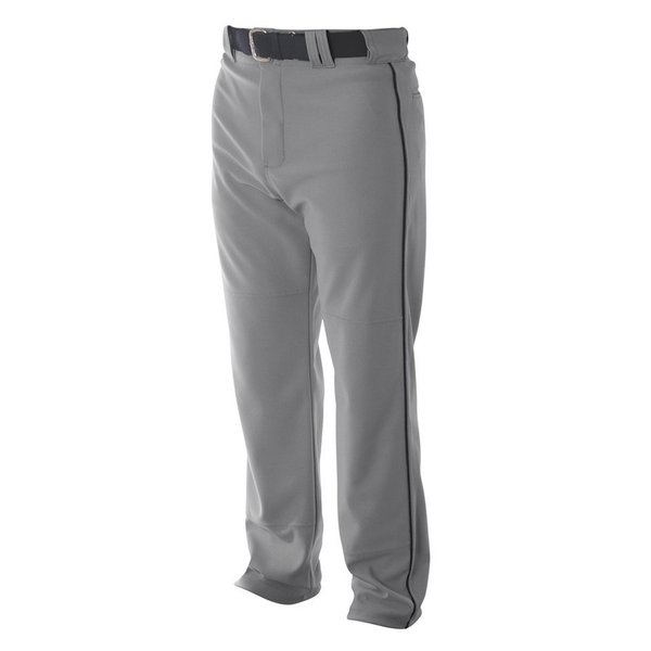 A4 Mens Pro-Style Open Bottom Baseball Pant, 3XL, Gray/Black