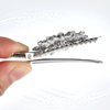 Xinjoduz 2 PCS Crystal Rhinestone Hair Clips, Sparkle Flower Design Alligator Hair Barrettes Non-Slip Floral Duckbill Hairpins Bling Fancy Hair Clips for Women Girls Hair Jewelry Accessories(Silver)
