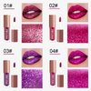 4 Colors Glitter Lipsticks Diamond Shimmer Metallic Lip Stick Set Kit Long Lasting, Purple Red Matte to Glitter Sparkle Sparkly Glossy Liquid Lipstick Lip Gloss Set for Women Lips Make up