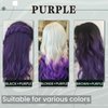 RUNATURE Clip in Hair Extensions Real Human Hair Purple Hair Extensions Human Hair Clip in Extensions 14 Inch Clip in Hair Extensions Purple Human Hair Extensions Clip ins Double Weft 25g 5pcs