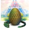 13" 3D Printed Dragon with Dragon Egg, Articulated Dragon, Orange Blue Green Imperial Dragon, Dragon Fidget Toy, Home Office Decor Executive Desk Toy ID001-OBG