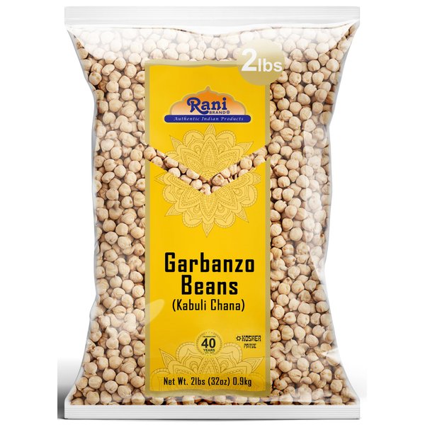 Rani Garbanzo Beans (Kabuli Chana) 32oz (2lbs) 908g ~ All Natural | Vegan | Gluten Friendly | NON-GMO | Kosher | Indian Origin